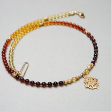 Bursztyny ombre vol. 3 /choker/ naszyjnik - Szlachetna kolekcja