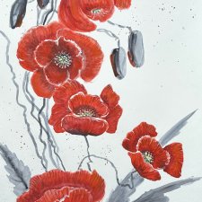 Makowe szczęście 30*40cm. Original Akwarela