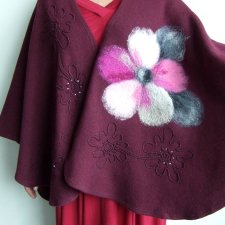 ponczo peleryna narzutka wełna one size plus size