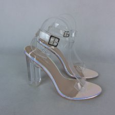 Public Desire sandały na obcasie transparentne holo 7 / 41 26 cm