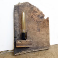 Lampa z plastra drewna loft japandi wabi-sabi /3