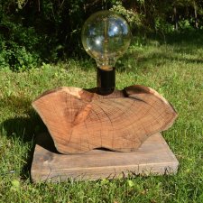 Lampa z plastra drewna loft japandi wabi-sabi /2/