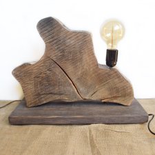 Lampa z plastra drewna loft japandi wabi-sabi /1/