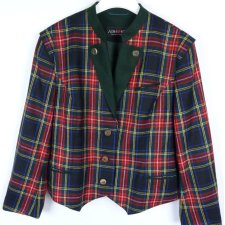 Admont Bavaria wełniany żakiet krata wool / 44