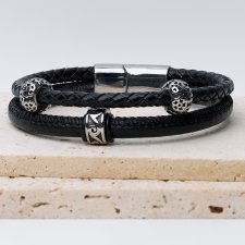 Elegancja w Każdym Detalu – Skórzana Bransoletka dla Mężczyzn z Charakterem
