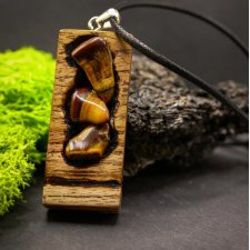 Tygrysie oka - Wisiorek z duszą natury – pirografia, Dzień Matki, prezent, handmade, oryginalny