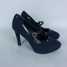 New Look zamszowe czółenka navy 37 - 23,5 cm