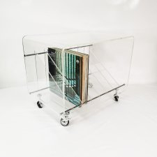 Szafka Space age na płyty winylowe, Roche Bobois, proj, M. Dumas, Francja lata 70.