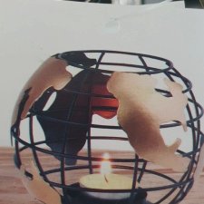 nowy świecznik metalowy globus tealight