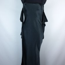 Oh Polly satynowa sukienka maxi antracyt 8 / 36
