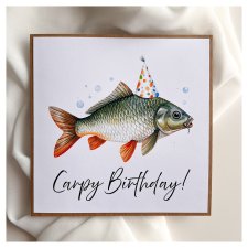 Kartka urodzinowa - Carpy Birthday - dla wędkarza