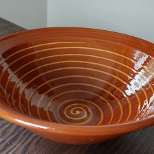 Vintage  ceramiczna duża misa rustykalna  ludowa  fatmhouse wiejski dom