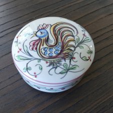 Portugalska porcelana puzderko ręcznie malowane  dekoracja  ptak