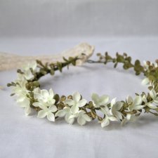 Jaśminowy sen – delikatny wianek handmade w odcieniach bieli i zieleni