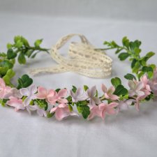 Pastelowa Łąka – wianek boho z realistycznych kwiatów