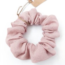 100% Len, scrunchie old rose