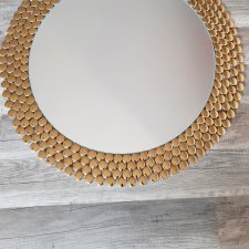 Lustro dekoracyjne złote, złota rama 60cm okrągłe