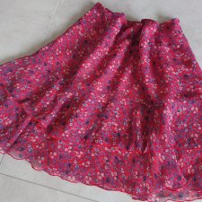 Charles Voegele mini spódnica w kwiatki z falbanami  42 XL