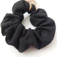 100% Len, scrunchie black