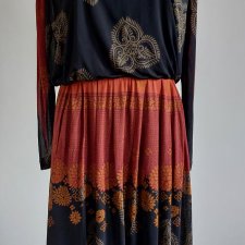 Vintage sukienka midi 70s  Kio Jersey Germany lata 70