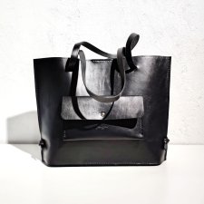 SHOPPER CASUAL czarna skóra naturalna