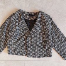 Skandynawski  pudełkowy żakiet krótki  minimalistyczny M/L