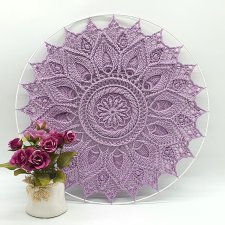 Mandala na szydełku 45 cm, jasny fiolet