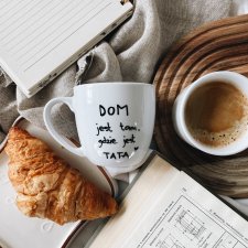DOM JEST TAM GDZIE JEST TATA  ręcznie malowany kubek 350ML