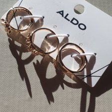 Zestaw pierścionków ALDO 5 sztuk kwiatki kolor zloty