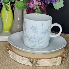 Niemiecka porcelana Tirschenreuth filiżanka i spodek kwiaty lnu