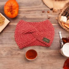 Opaska na głowę uszy handmade czerwona