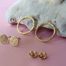 Kolczyki DOUBLE RINGS, srebro 925 pokryte 24K złotem