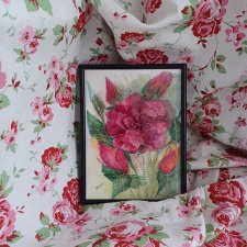 Akwarela w ramie Róże 15*20 cm