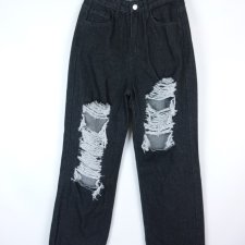 Shein proste spodnie jeans dziury wysoki stan 34 / XS
