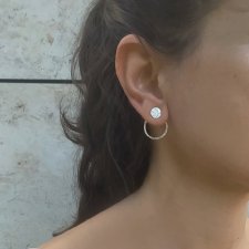 KOLCZYKI -  DOUBLE RINGS, srebro 925