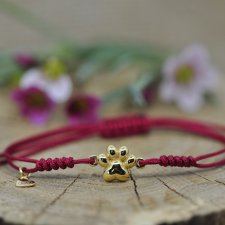 Łapa / Łapka psia / kocia - bransoletka, srebro 925 pozłacane