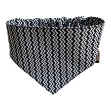 Bandana dla psa na gumce rozmiar XS (24-30) Czarno-biały zygzak
