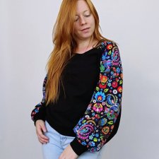 Bluza damska LOBO łowicki czarny