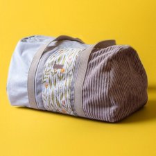 Sztruksowa torba podróżna patchwork