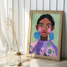 Plakat Kobieta portret kolor - format 61x91 cm