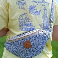 Nerka damska z plecionki Biało-Granatowa