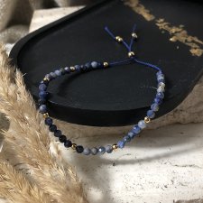 Bransoletka sodalit na nici jedwabnej