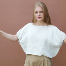 Lniany top BLISS nietoperz