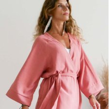Kimono lniane na lato koral