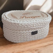 Koszyk na pieczywo handmade kremowy