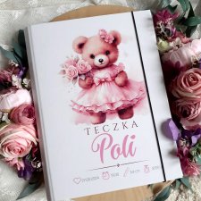 TECZKA NA DOKUMENTY  prezent na roczek,chrzest, metryczka urodzenia