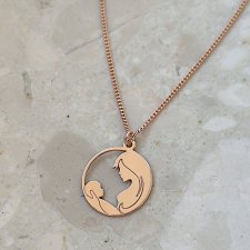 MAMA I DZIECKO -naszyjnik różowe złoto 18K