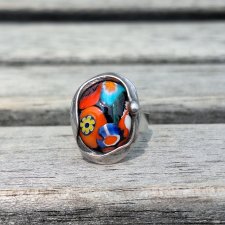 Małe kwiatki - pierścionek regulowany