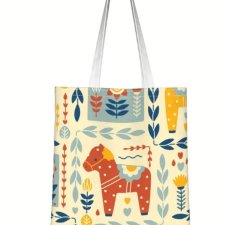 Urocza torba Eko Shopper Koń Konik Folk Cottage Core Nowa Szwecja