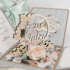 rocznica ślubu, exploding box, kartka 3d pamiątka dla żony męża